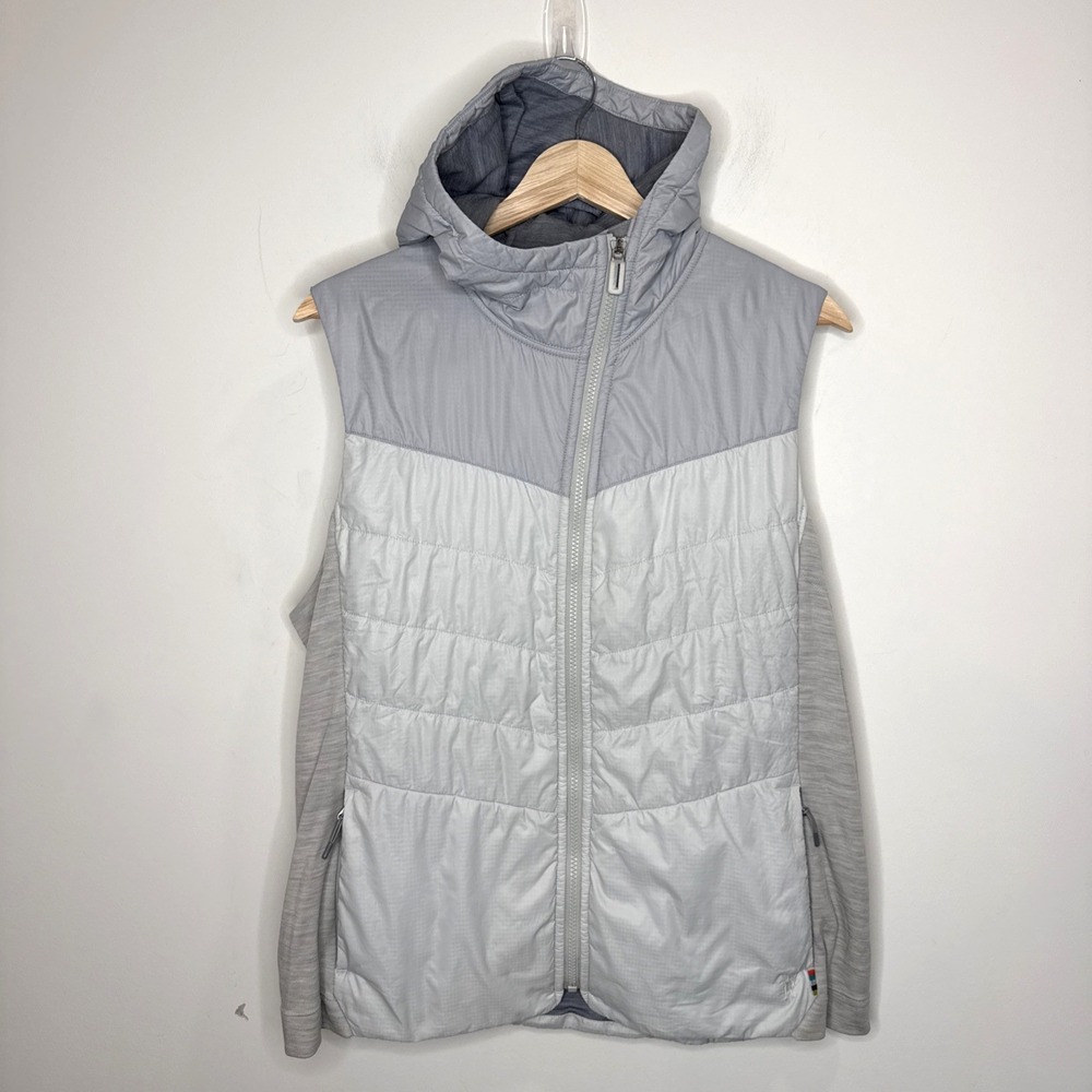 Smartwool Hooded Quilted Vest Smartloft Merino Wool Insulated Zip Up Women's XL